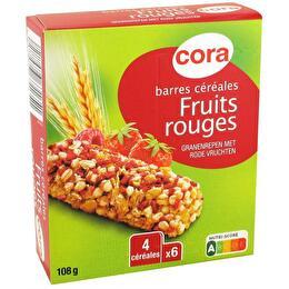 CORA Barres céréales fruits rouges x6