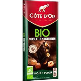 CÔTE D'OR Tablette de chocolat noir noisettes entières BIO