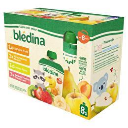 Blédina - Gourdes multivariété fruits et céréales dès 8 mois x8 -  Supermarchés Match