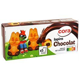 CORA Lapin fourré chocolat x5