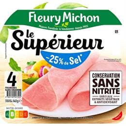 FLEURY MICHON Jambon Le Supérieur -25 % de sel conservation sans nitrite x4