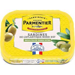 PARMENTIER Sardines entières huile d'olive vierge extra pêchées par des bateaux français 1/6