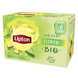 LIPTON Thé vert citron BIO 20 sachets
