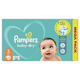 PAMPERS Couches baby dry méga pack taille 3