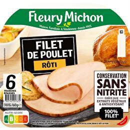 FLEURY MICHON Filet de poulet rôti conservation sans nitrite 6 tranches