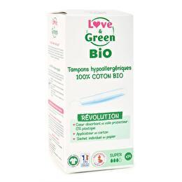 LOVE & GREEN Tampons hypoallergéniques avec applicateur super