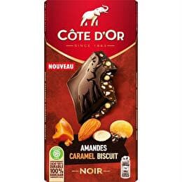 CÔTE D'OR Tablette ultra gourmand noir amandes caramel biscuit