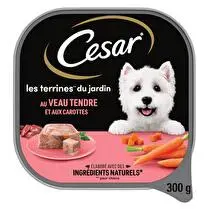 César, Terrine pour chien au veau et aux carottes