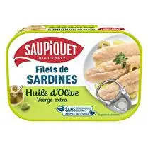 Saupiquet, Filets sardines huile d'olive vierge extra 1/6