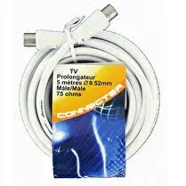 Connecter, Prolongateur tv 75 ohms 5m male/femelle