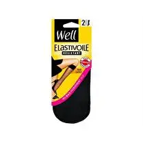 Well, Mi Bas elastivoile résistant  x2, Noir, TU