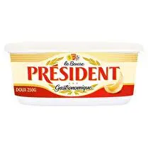 Président, Beurre gastronomique doux 82% MG beurrier