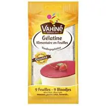 Vahiné, Gélatine alimentaire en feuilles x9