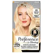 Préférence, Coloration blondissime naturel 01