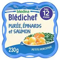Blédina, Blédichef - Purée onctueuse épinard & saumon de pacifique dès 12mois