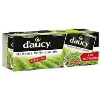 D'aucy, Haricots verts coupés extra fins 3x110g