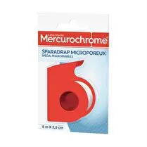 Mercurochrome, Sparadrap microporeux 5m X 2,5cm