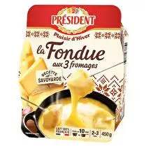 Président, La Fondue aux 3 fromages recette Savoyarde