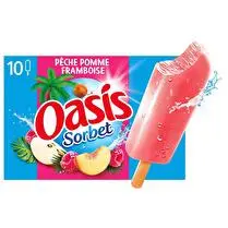 Oasis, Glaces à l'eau pêche pomme framboise x10