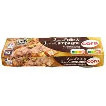 Cora, Pâtés de foie x2 / pâté de campagne x1