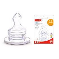 NUK Tétines x2 silicone col étroit air system lait/eau - 0/6 mois