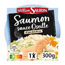 William Saurin, Pavé de saumon a l'oseille et son riz pilaf barquette micro-ondable