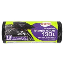 Cora, Sacs poubelle avec liens de fermeture 130L