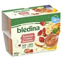 Blédina, Coupelles pommes fraises bananes dès 6 mois