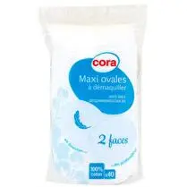 Cora, Cotons à démaquiller maxi ovales douceur 2 faces