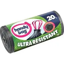 Handy bag, Sacs poubelle poignées coulissantes ultra résistant 20L