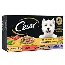 César, Minis filets en sauce repas pour chien 4 Variétés