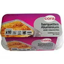 Cora, Barquettes aluminium avec couvercles 1L