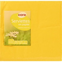Cora, Serviettes jaunes 33x33cm