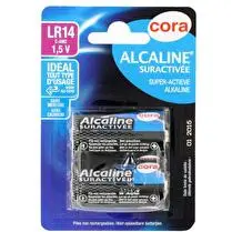 Cora, Piles alcalines suractivées C LR14 x2