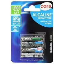 Cora, Piles alcalines suractivées AAA LR03 x4