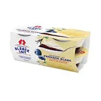 Alsace Lait, Dessert au fromage blanc  à la vanille sur lit de myrtilles  6.2% MG