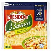 Président, Mélange de  tomme de caractère/ emmental/ mozzarella