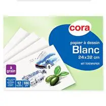 Cora, Pochette dessin 24x32 blanc 180g x12