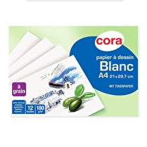 Cora, Pochette dessin A4 blanc 180g x12