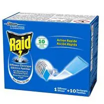 Raid, Diffuseur électrique + 10 plaquettes