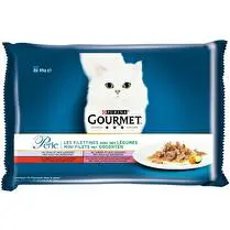 Gourmet, Repas pour chat Les filettines avec des légumes 4 Variétés