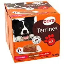 Cora, Terrines riches en viande pour chien