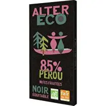 Alter eco, Chocolat noir 85% Pérou fruité & corsé BIO