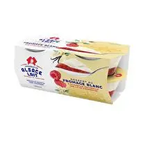 Alsace Lait, Dessert au fromage blanc à la vanille naturelle sur lit de framboise x4