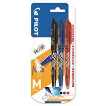 Pilot, Stylo roller frixion ball encre en gel x3 noir bleu rouge