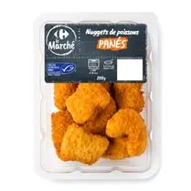Carrefour, Préparation à  base de poissons MSC, sans arêtes, panée, préfrite