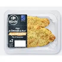 Carrefour, Filet de limande du Nord MSC sans arêtes, meunière cuits réfrigérés