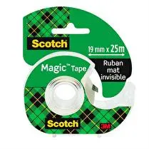 Scotch, Ruban adhésif magic 25 m x19 mm rouleau dévidoir