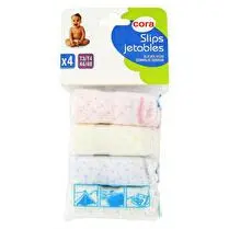 Cora, Slips jetables x4 taille 44/48