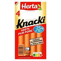 HERTA Knacki saucisses 100% pur porc sel réduit x4